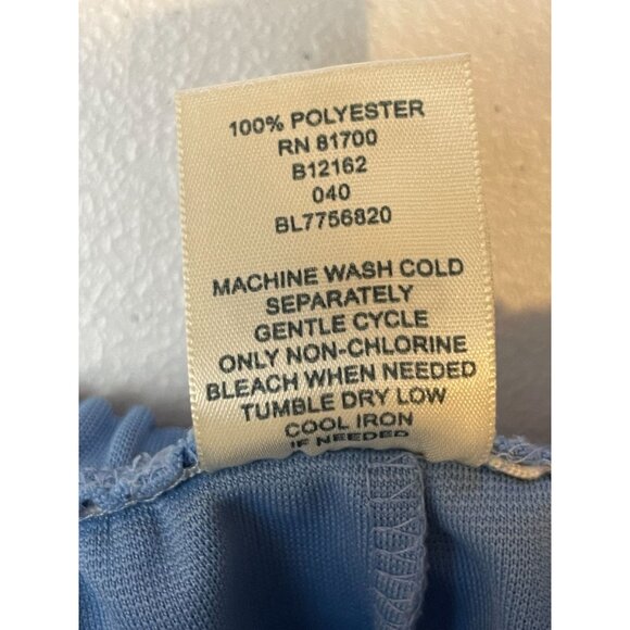 BLAIR Womens Straight Leg Pant High Rise Flat Front Elastic Waist Blue Size 10 - Picture 10 of 10